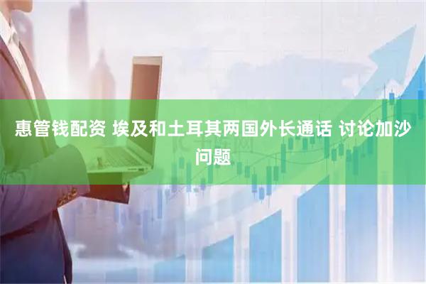 惠管钱配资 埃及和土耳其两国外长通话 讨论加沙问题